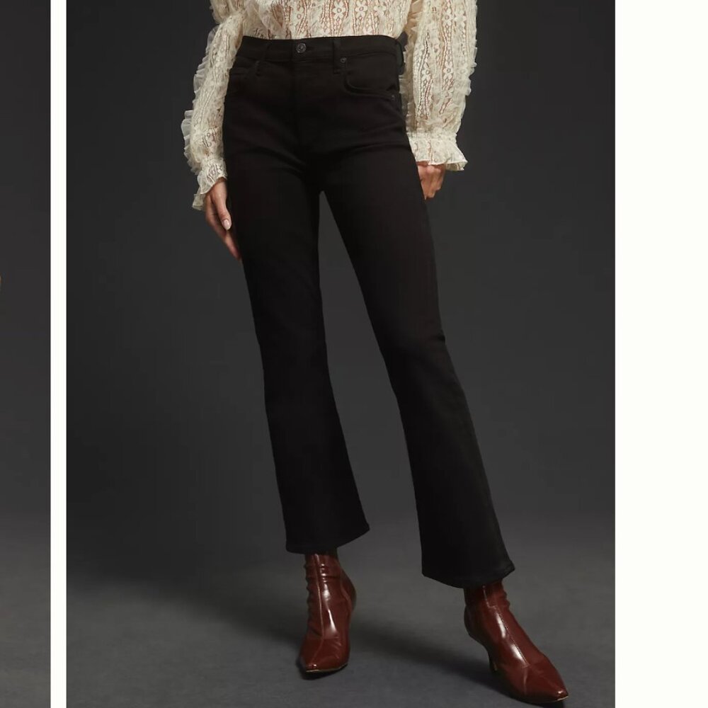 Citizens of Humanity Isola Mid-Rise Cropped Bootcut Jeans Black 25